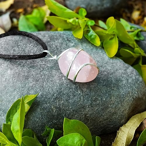 Rose Quartz Healing Crystal Necklace