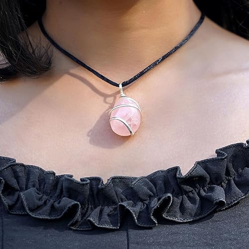 Rose Quartz Healing Crystal Necklace