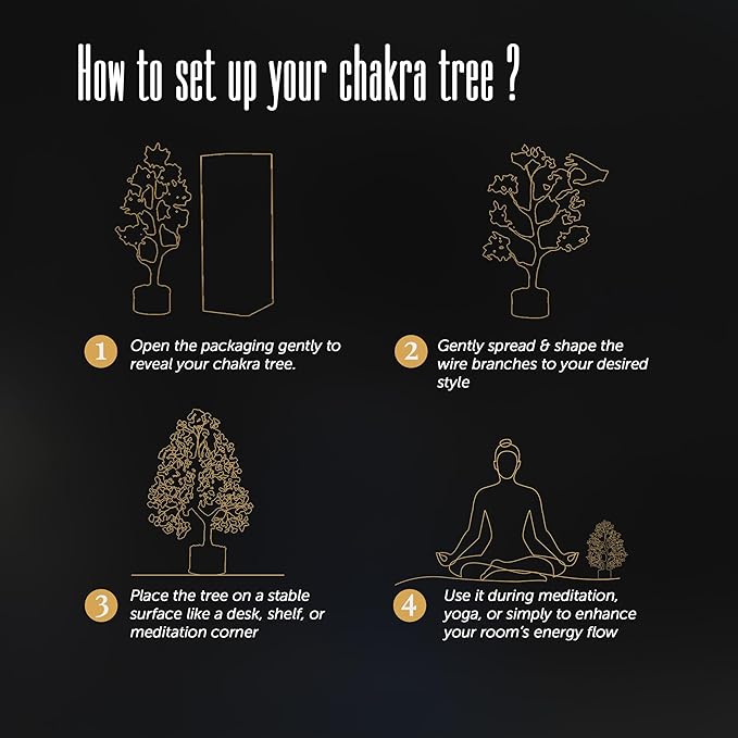 7 Chakra Gemstone Tree (Large Size) - 300 Beads Natural Crystals Feng Shui | Wealth & Growth Tree for Healing & Home Décor