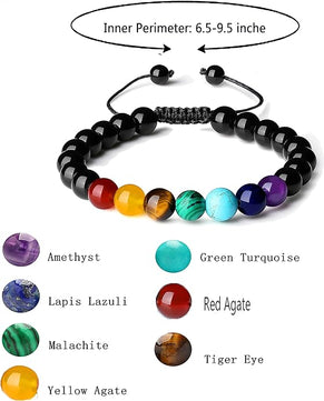 7 Chakra Adjustable Healing Crystal Bracelet