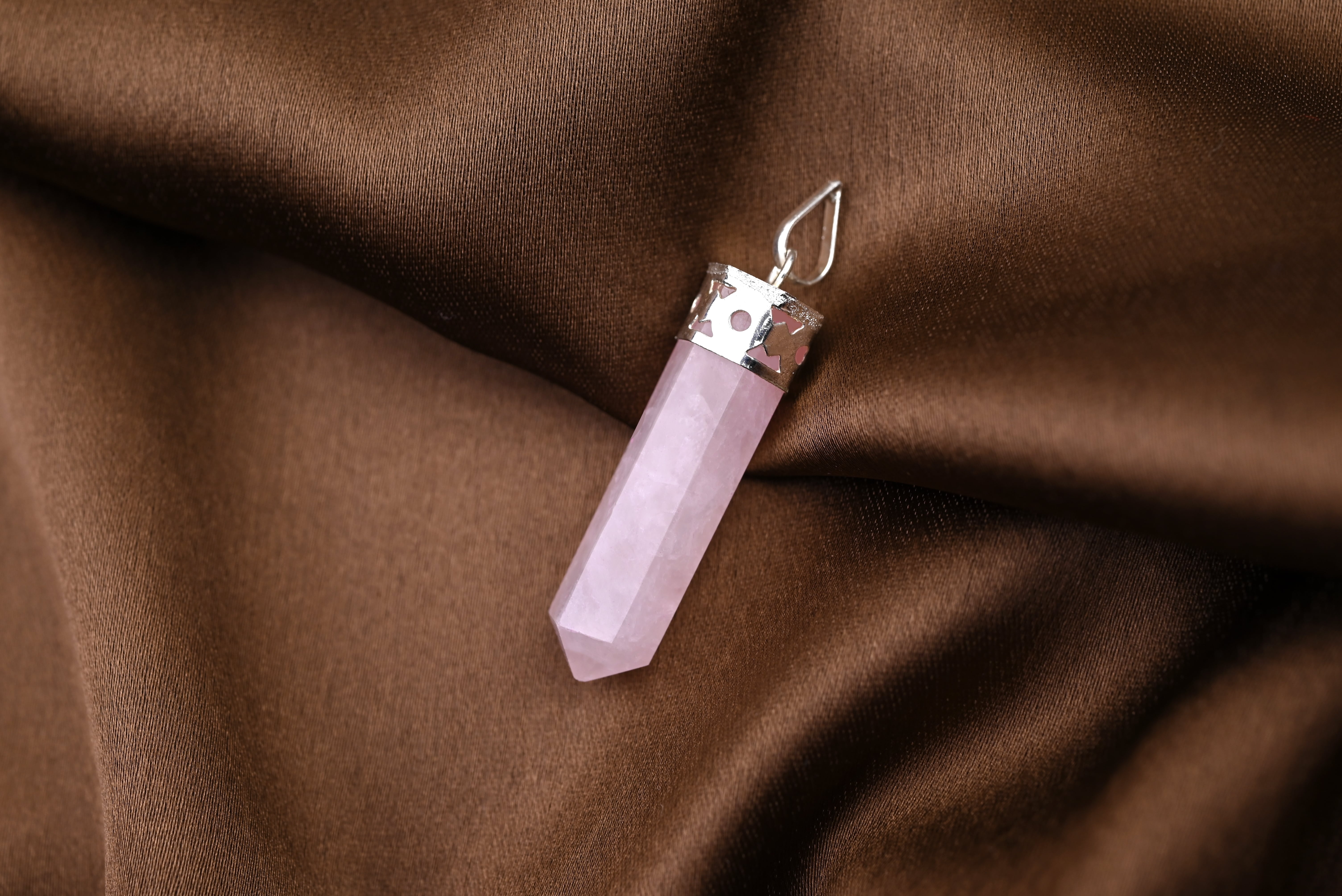 Rose Quartz Healing Crystal Pendant