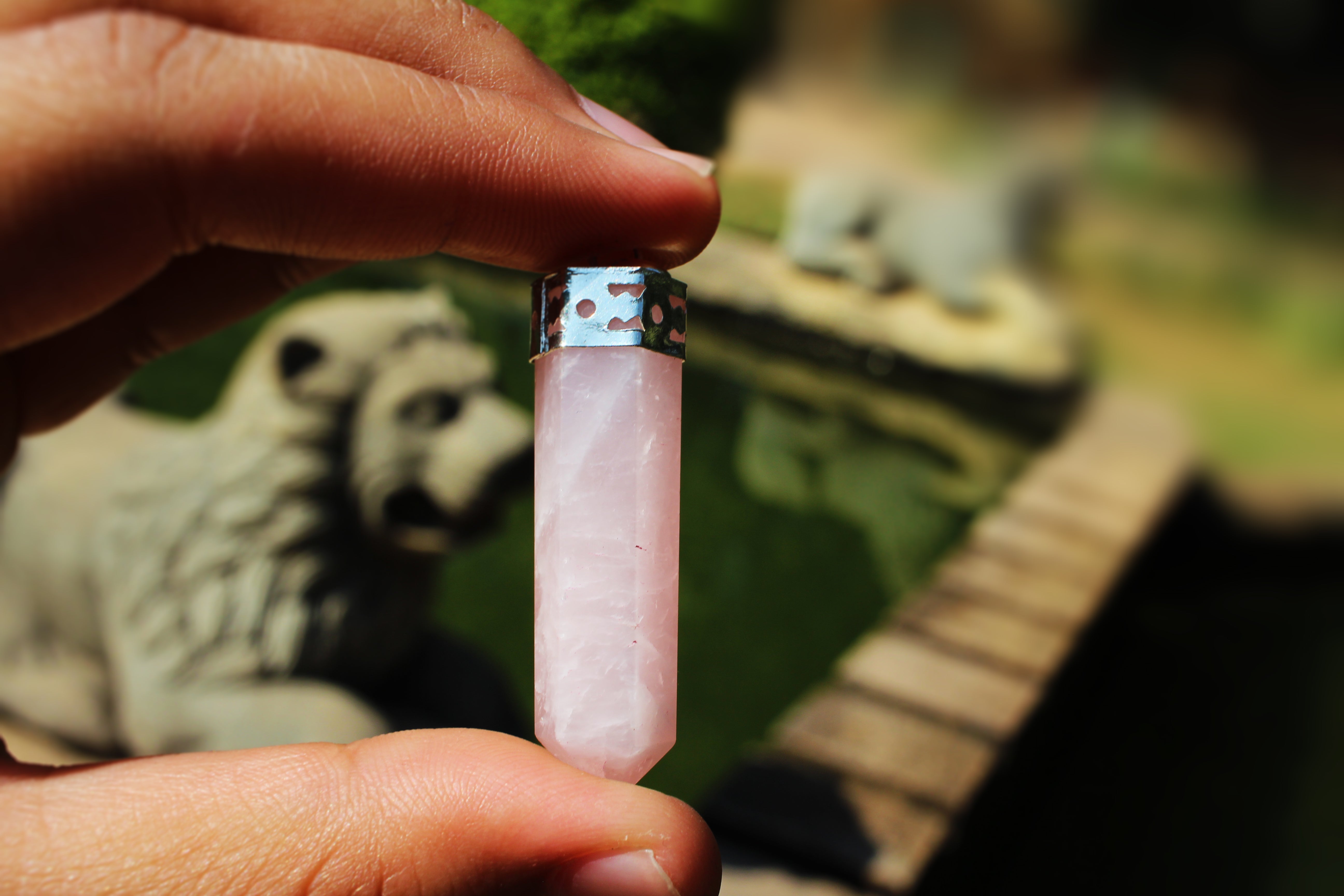 Rose Quartz Healing Crystal Pendant