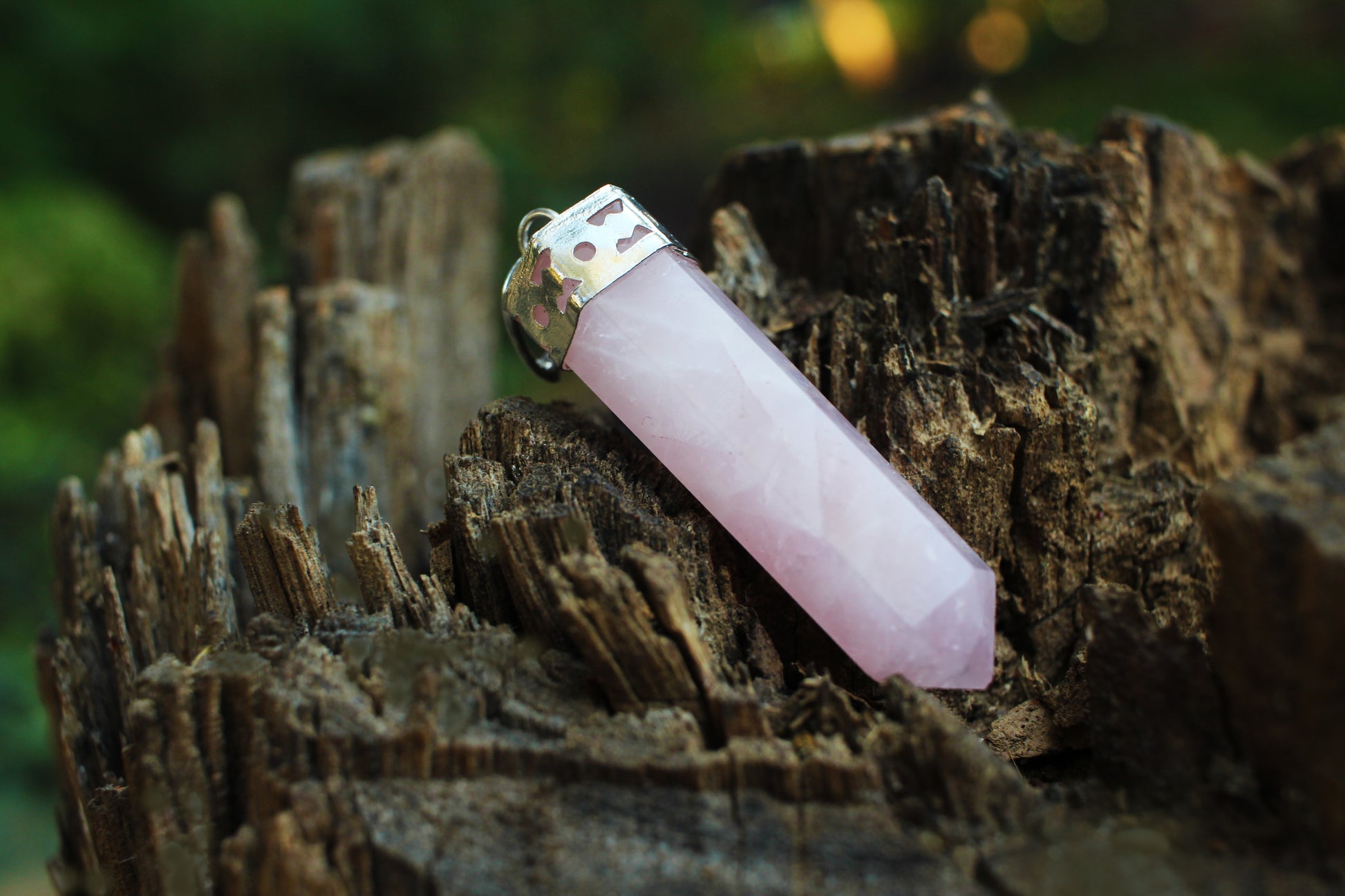 Rose Quartz Healing Crystal Pendant