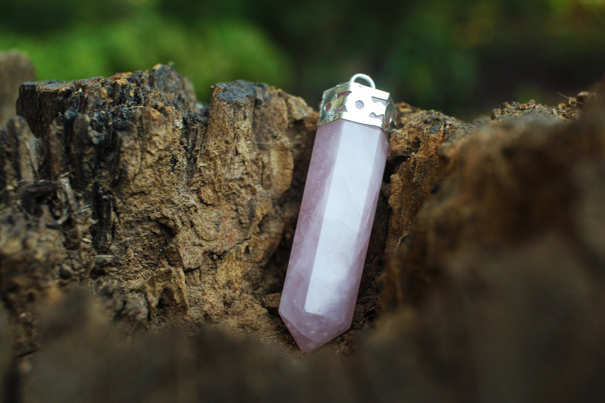 Rose Quartz Healing Crystal Pendant