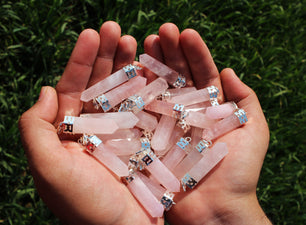 Rose Quartz Healing Crystal Pendant