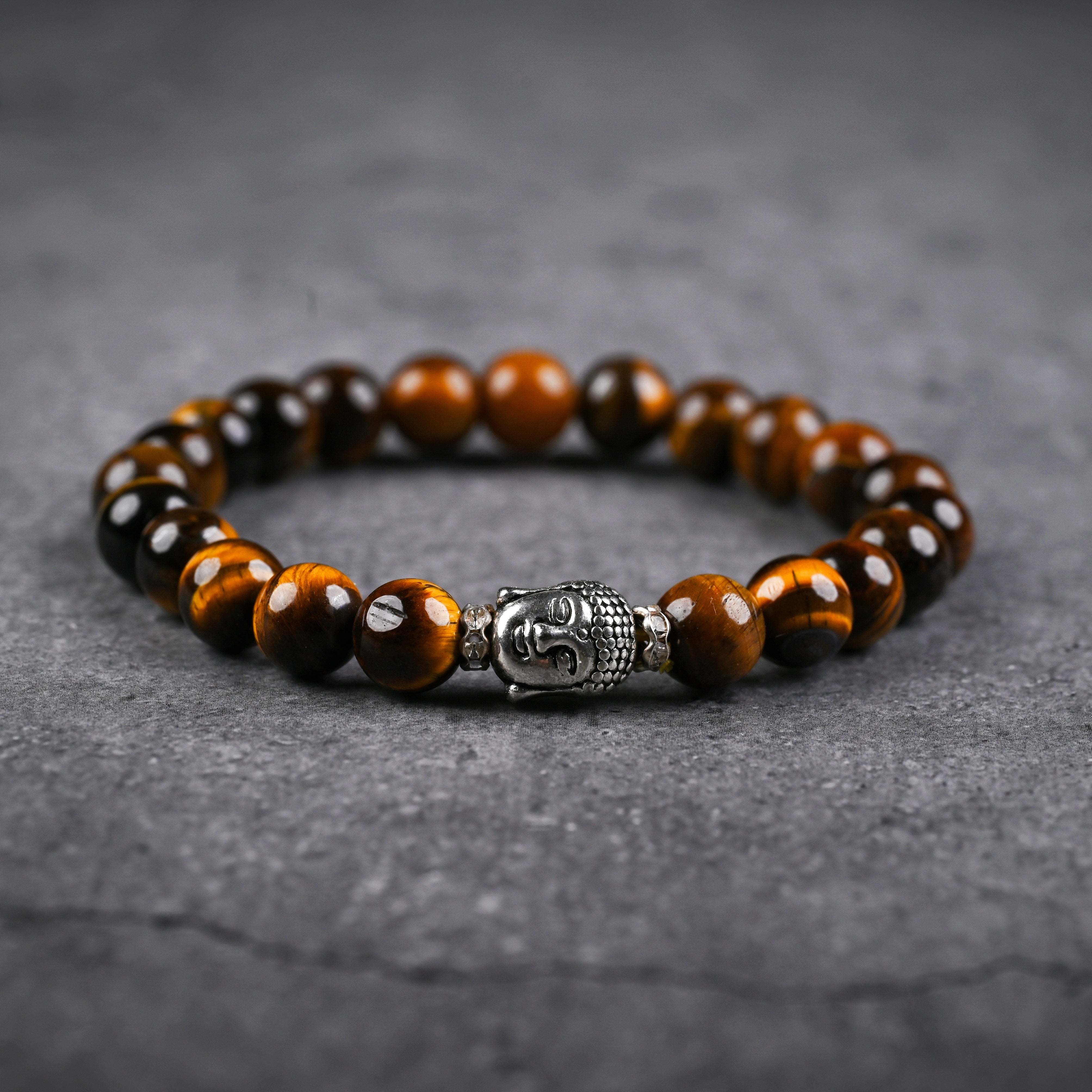 Tiger Eye Buddha Healing Crystal Bracelet