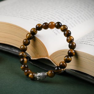 Tiger Eye Buddha Healing Crystal Bracelet