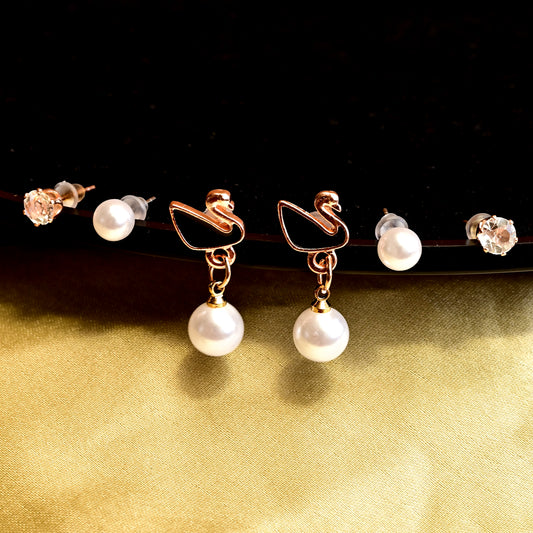 Exquisite Swan Pearl Drop Earrings