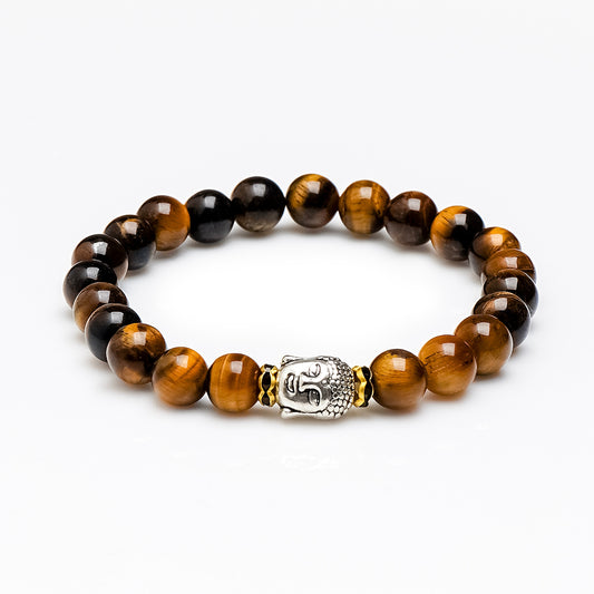 Tiger Eye Buddha Healing Crystal Bracelet