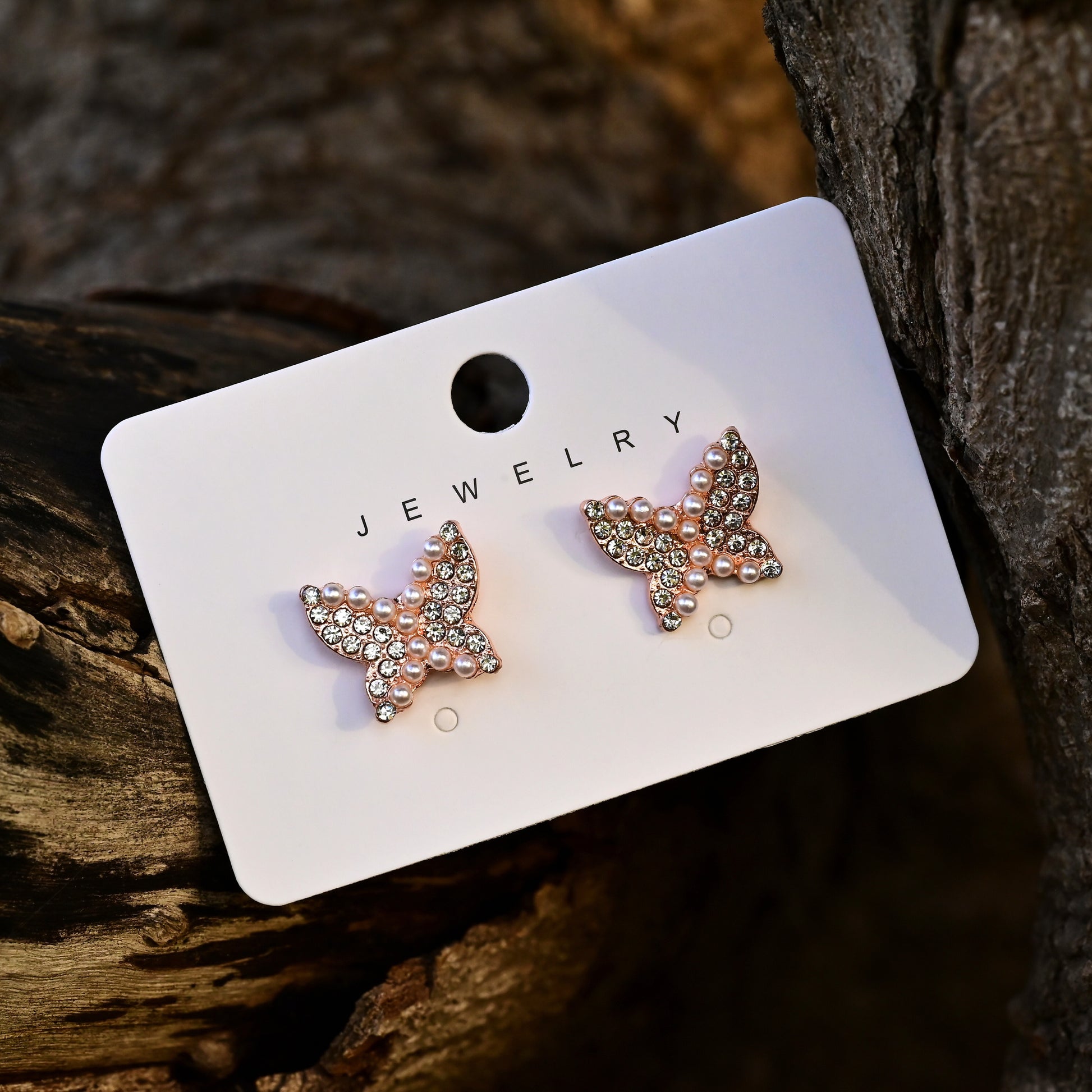 Exquisite Butterfly Rose Gold Earrings