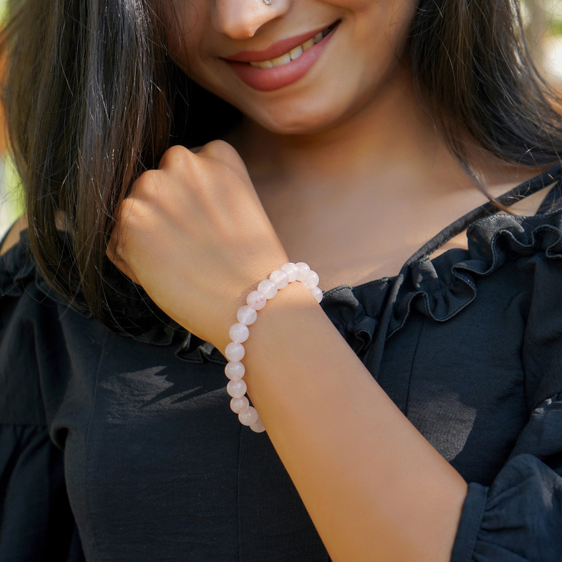 Rose Quartz Healing Crystal Energy Bracelet