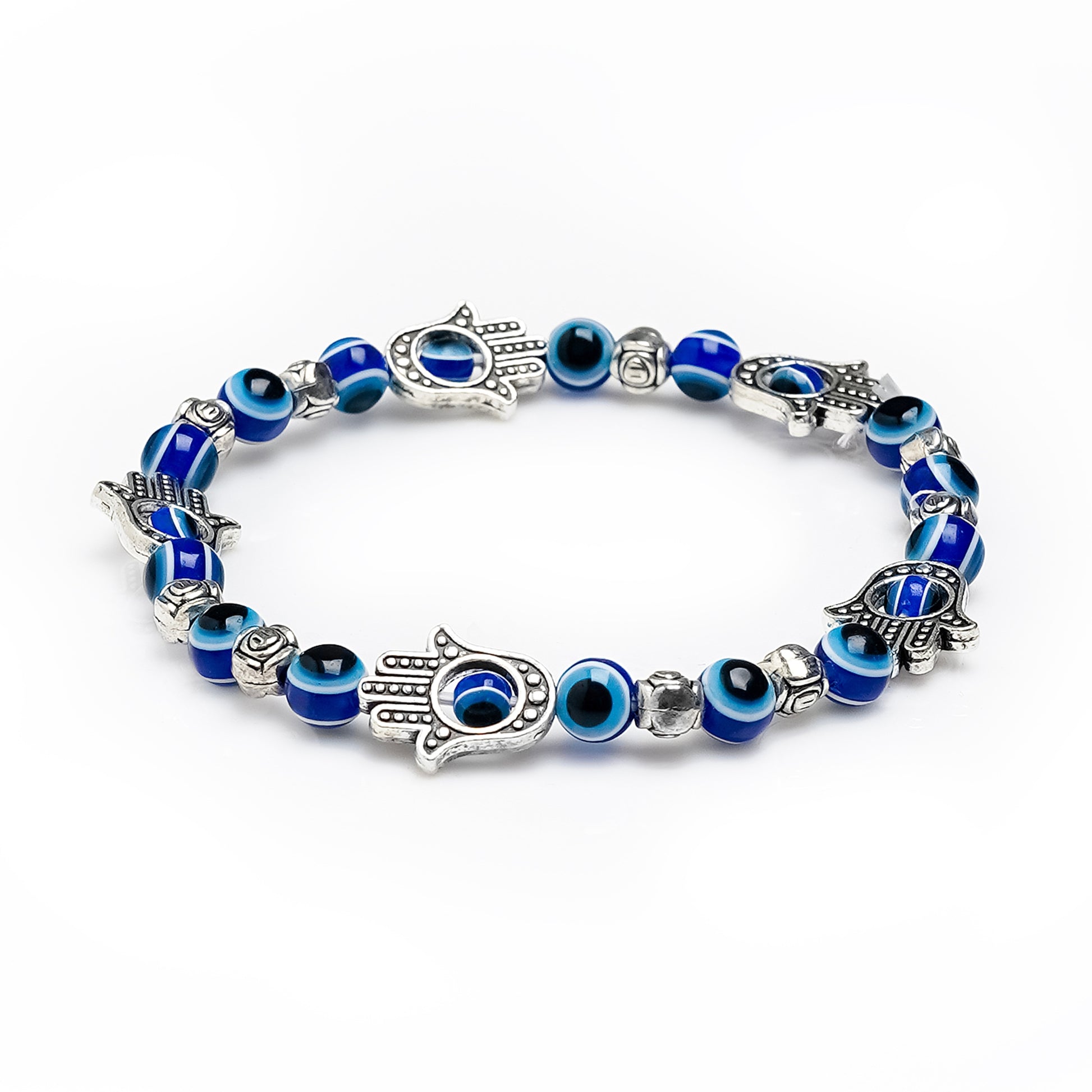 Blue Hamsa Hand Evil Eye Healing Bracelet