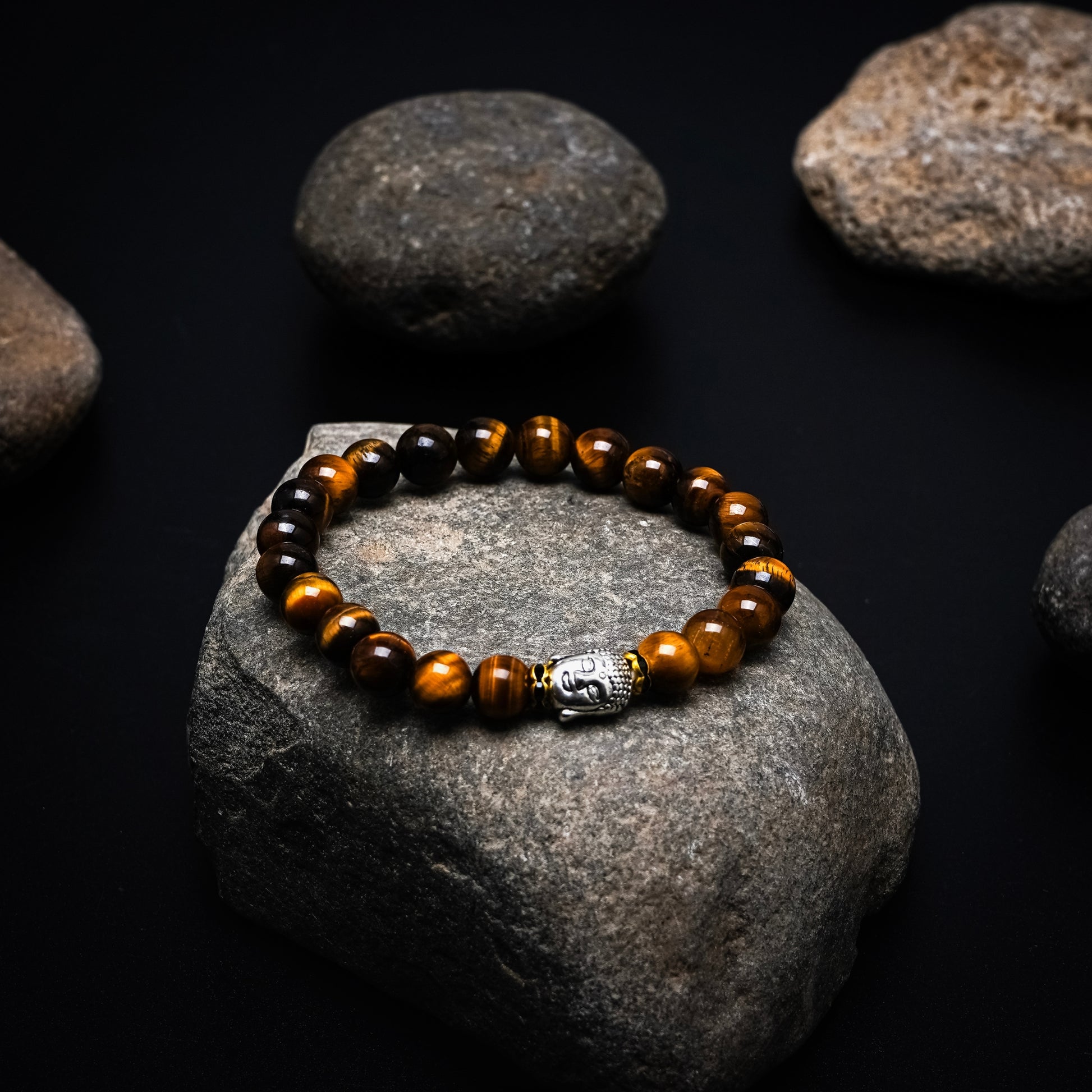 Tiger Eye Buddha Healing Crystal Bracelet