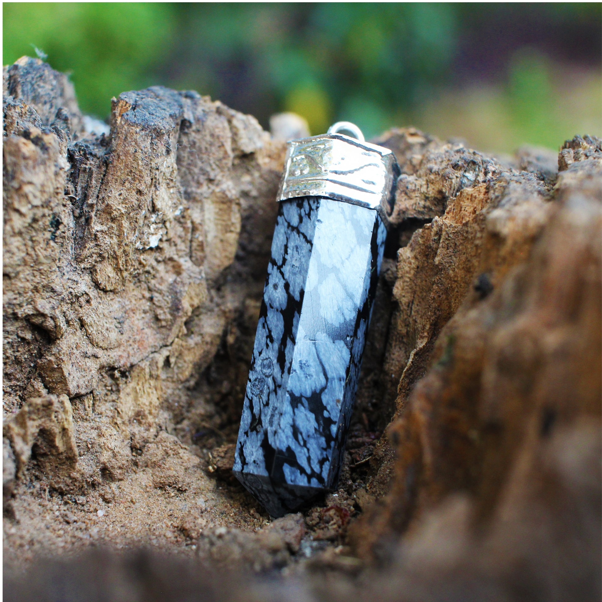 Snowflake Obsidian Crystal Necklace