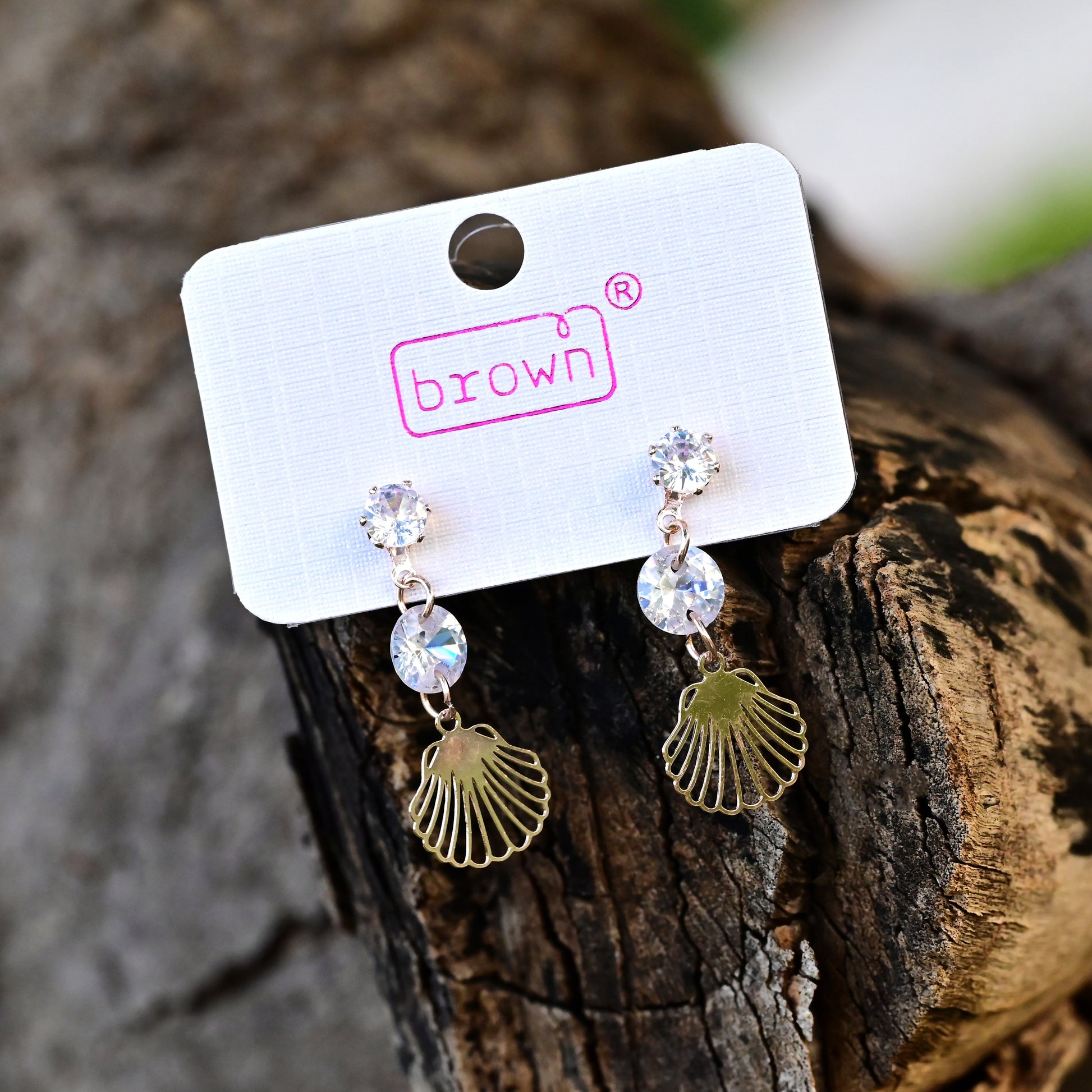 Exquisite Seashell Drop Gold Plated Earrings