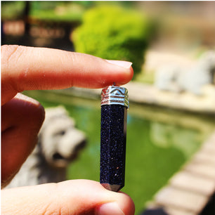 Blue Goldstone Crystal Necklace