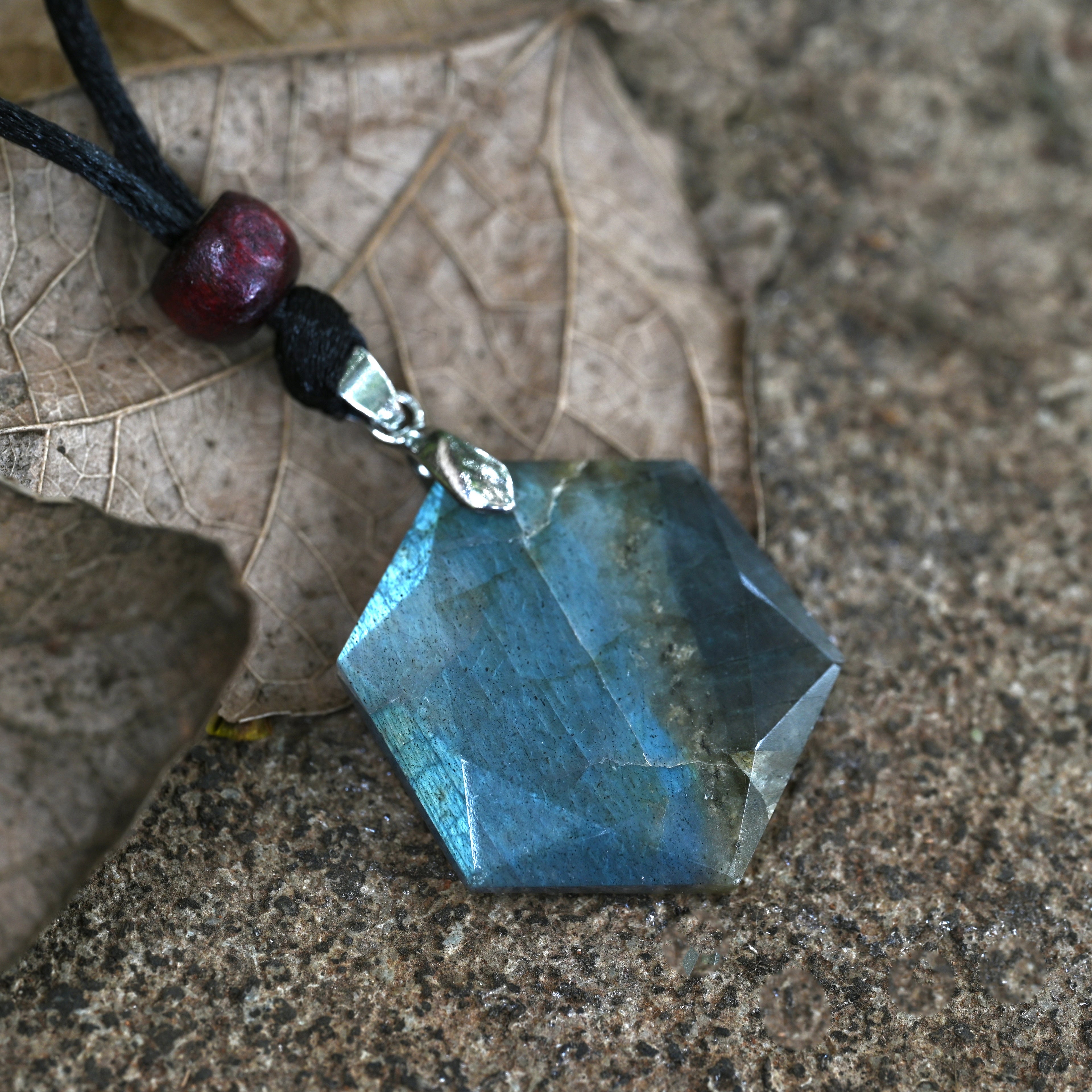 Labradorite Hexagon Crystal Necklace