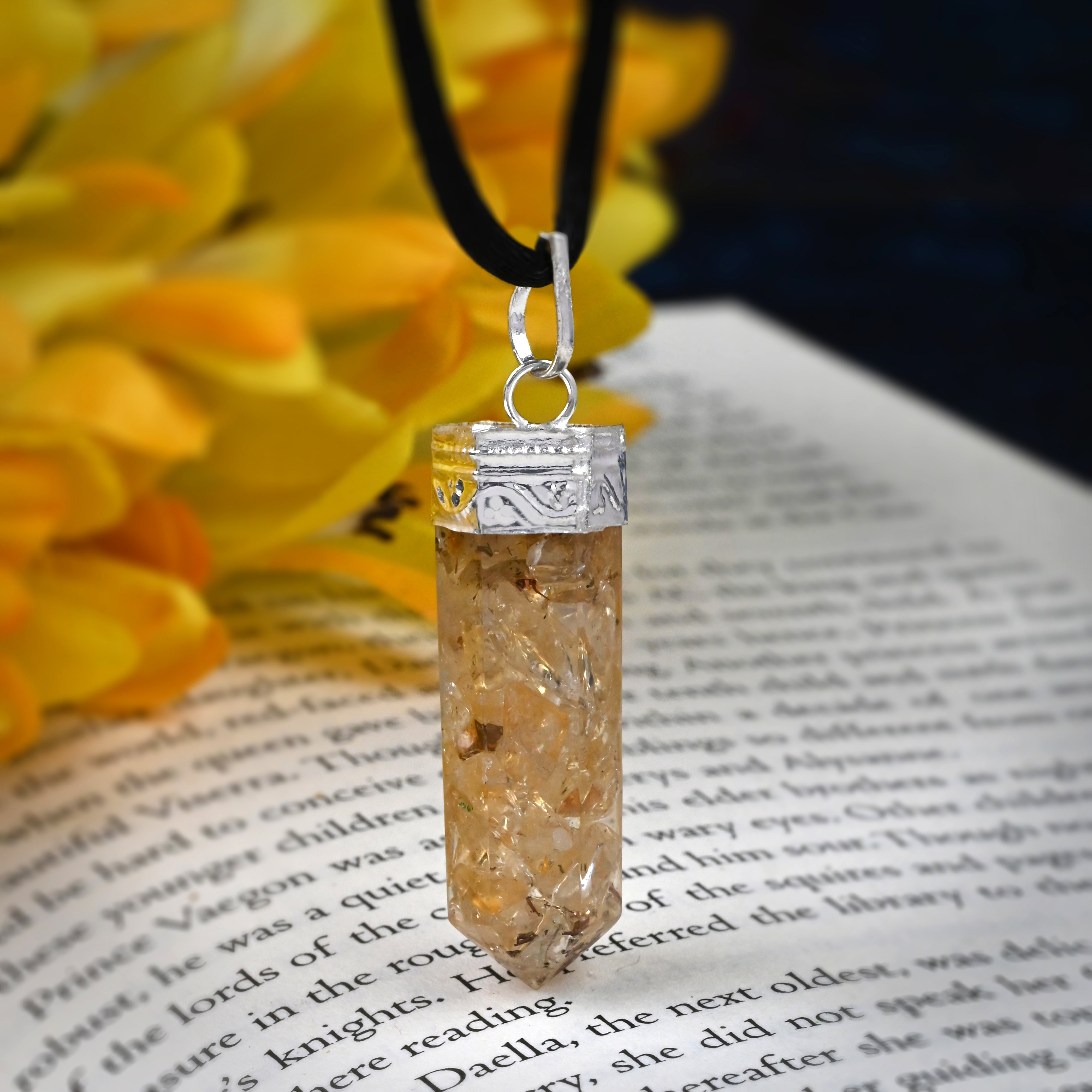 Citrine Orgonite Crystal Necklace