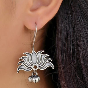 Lotus With Ghungroo Jhumki Earrings