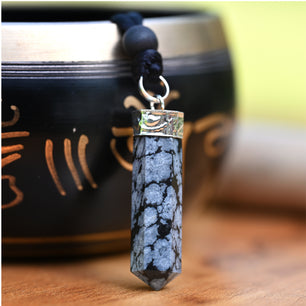 Snowflake Obsidian Crystal Necklace