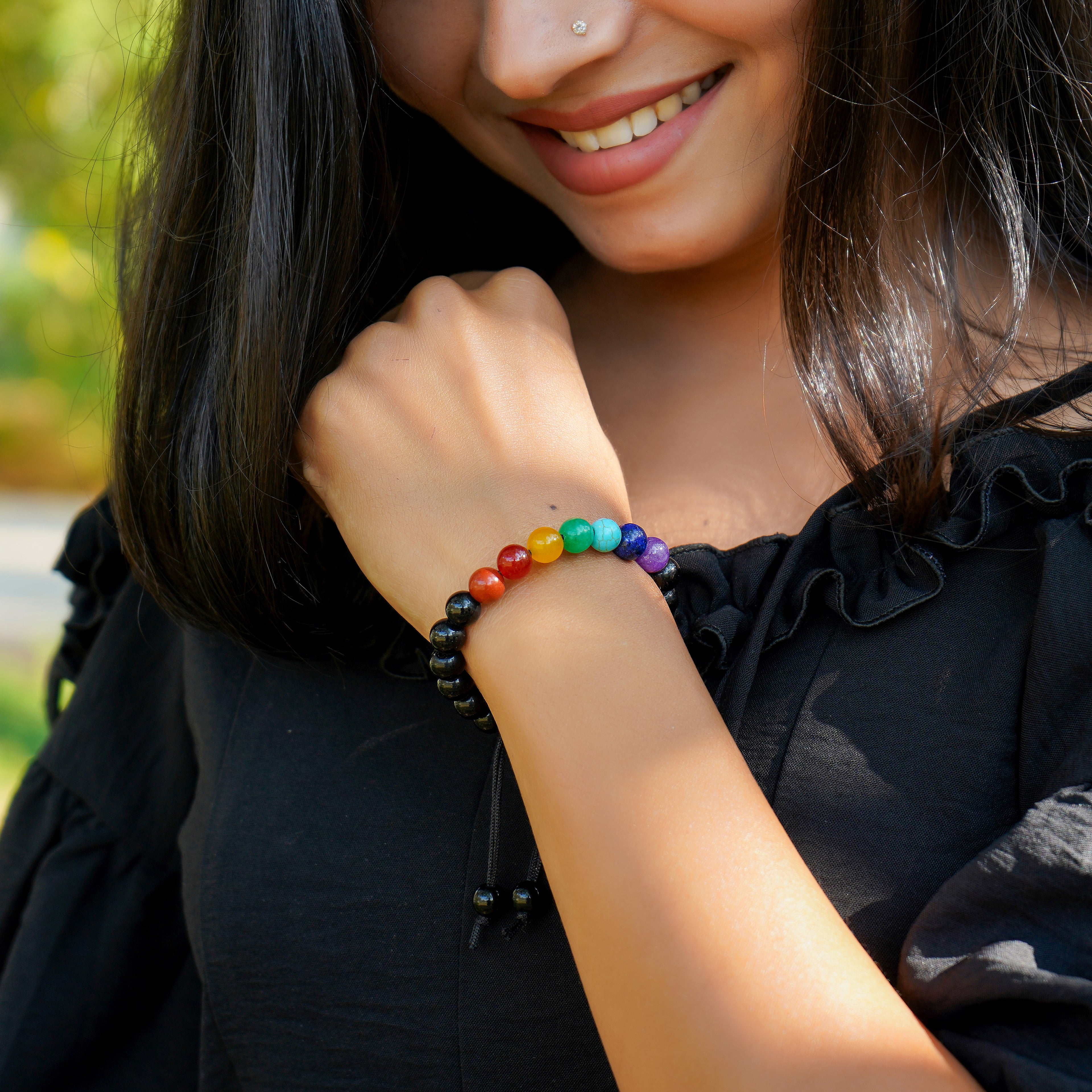 7 Chakra Adjustable Healing Crystal Bracelet