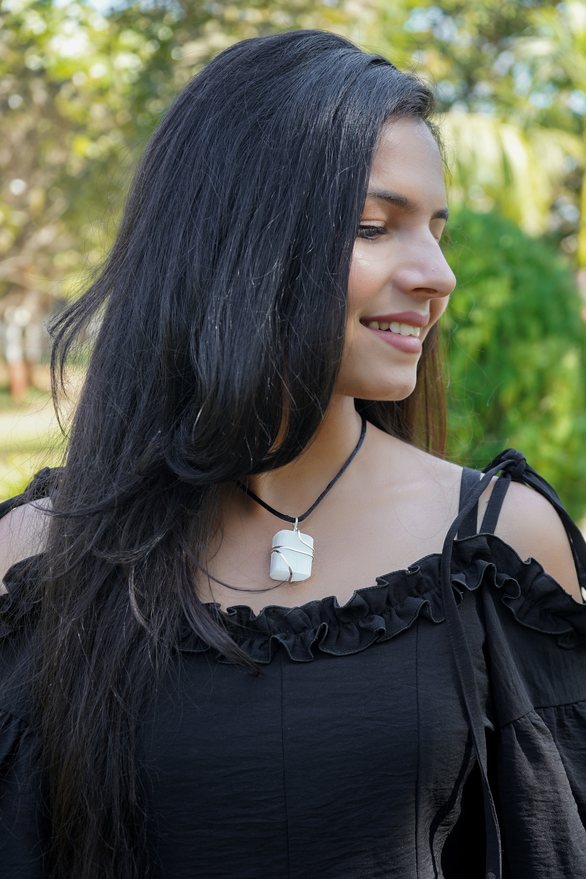 Selenite Healing Crystal Necklace