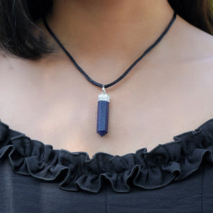 Blue Goldstone Crystal Necklace