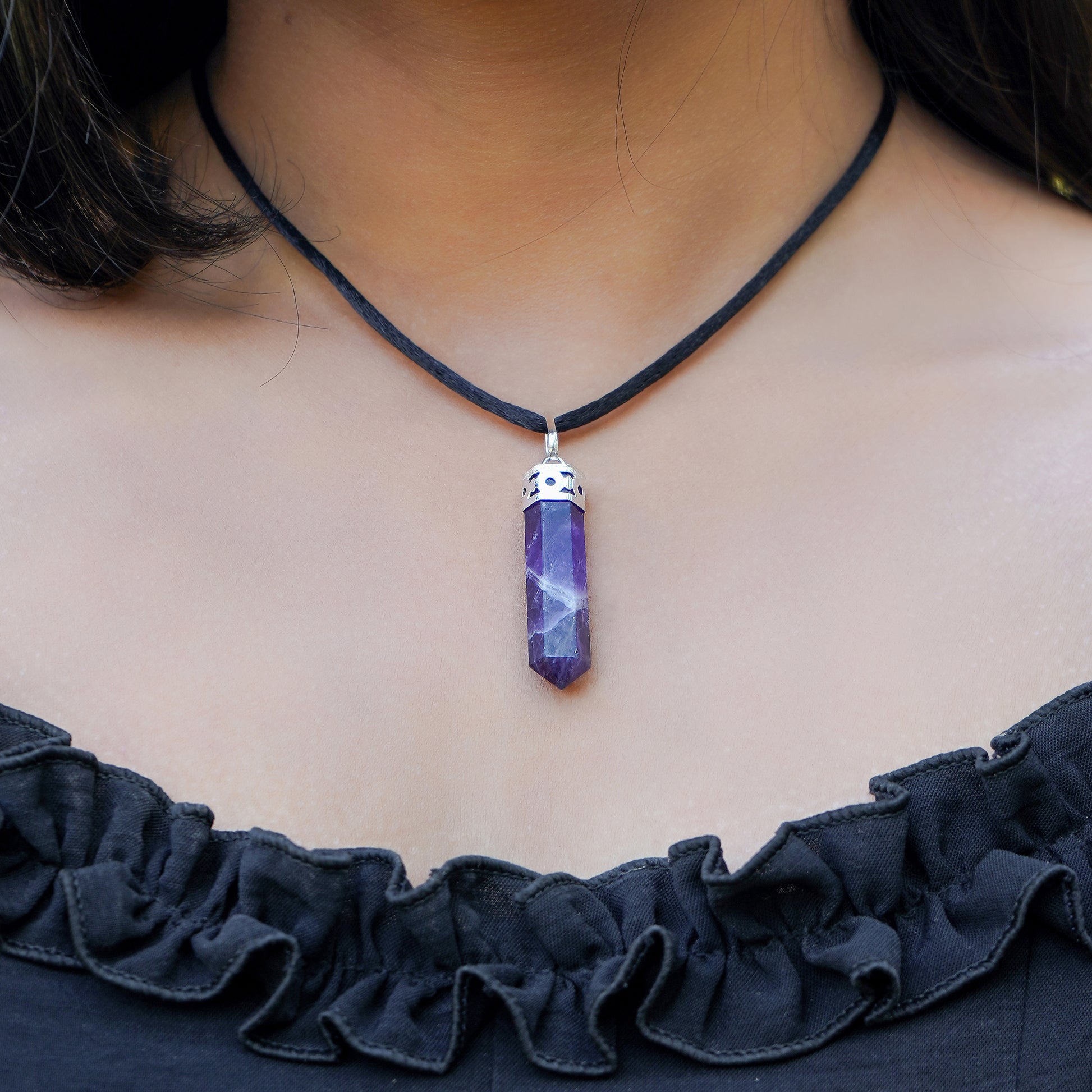 Amethyst Healing Crystal Necklace