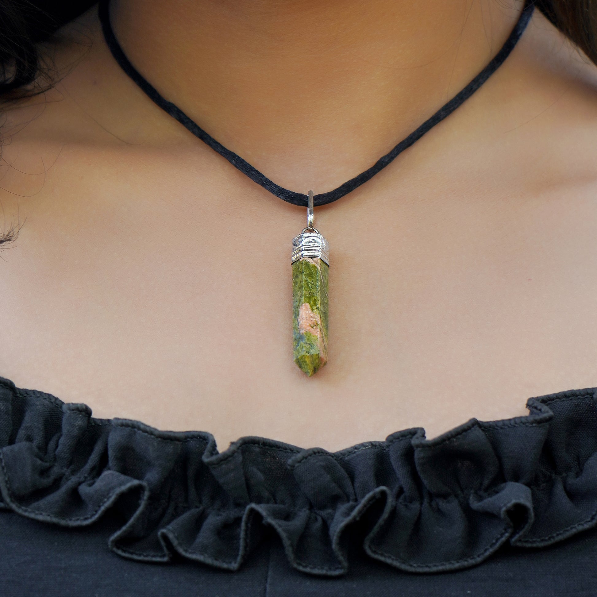 Unakite Healing Crystal Necklace