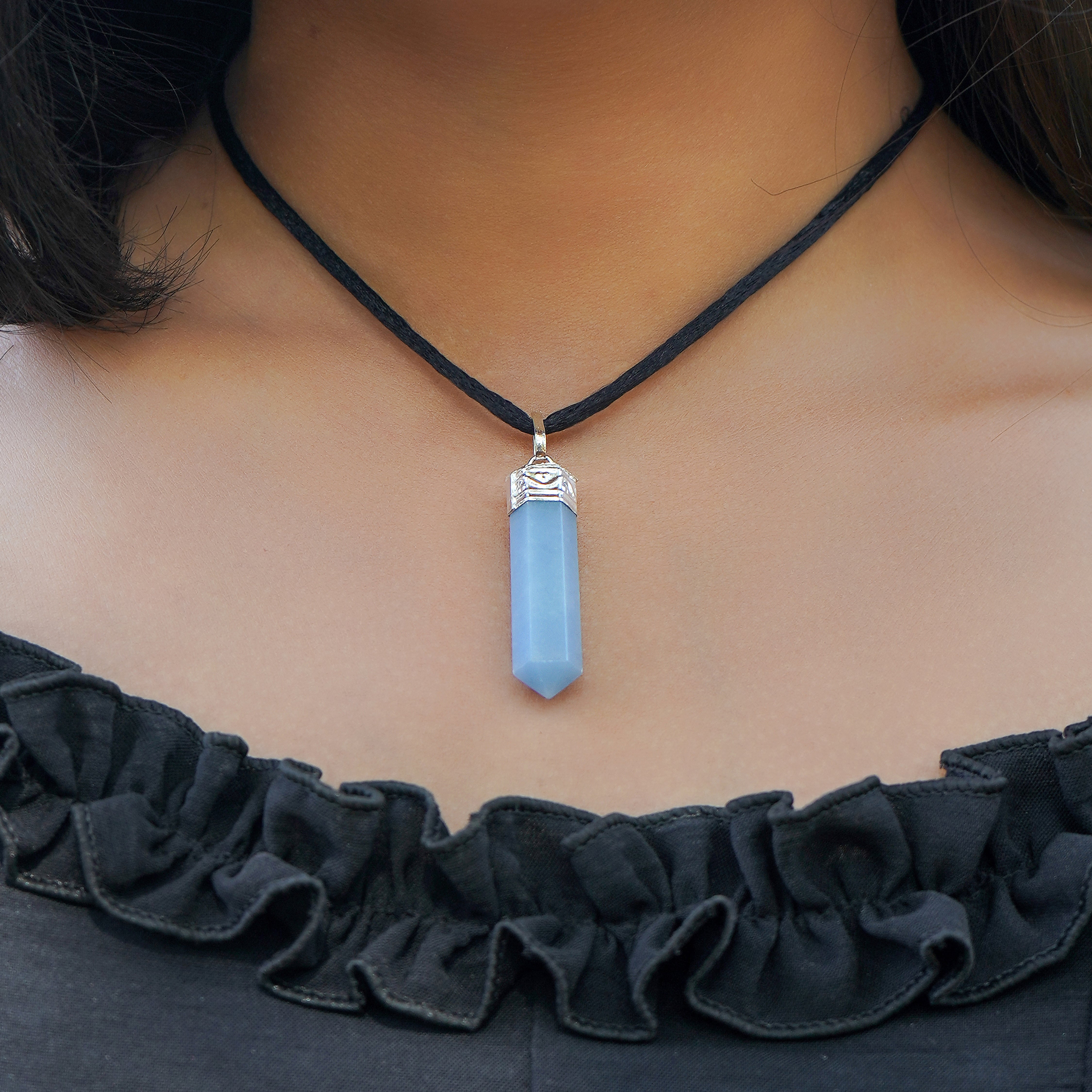 Angelite Healing Crystal Necklace