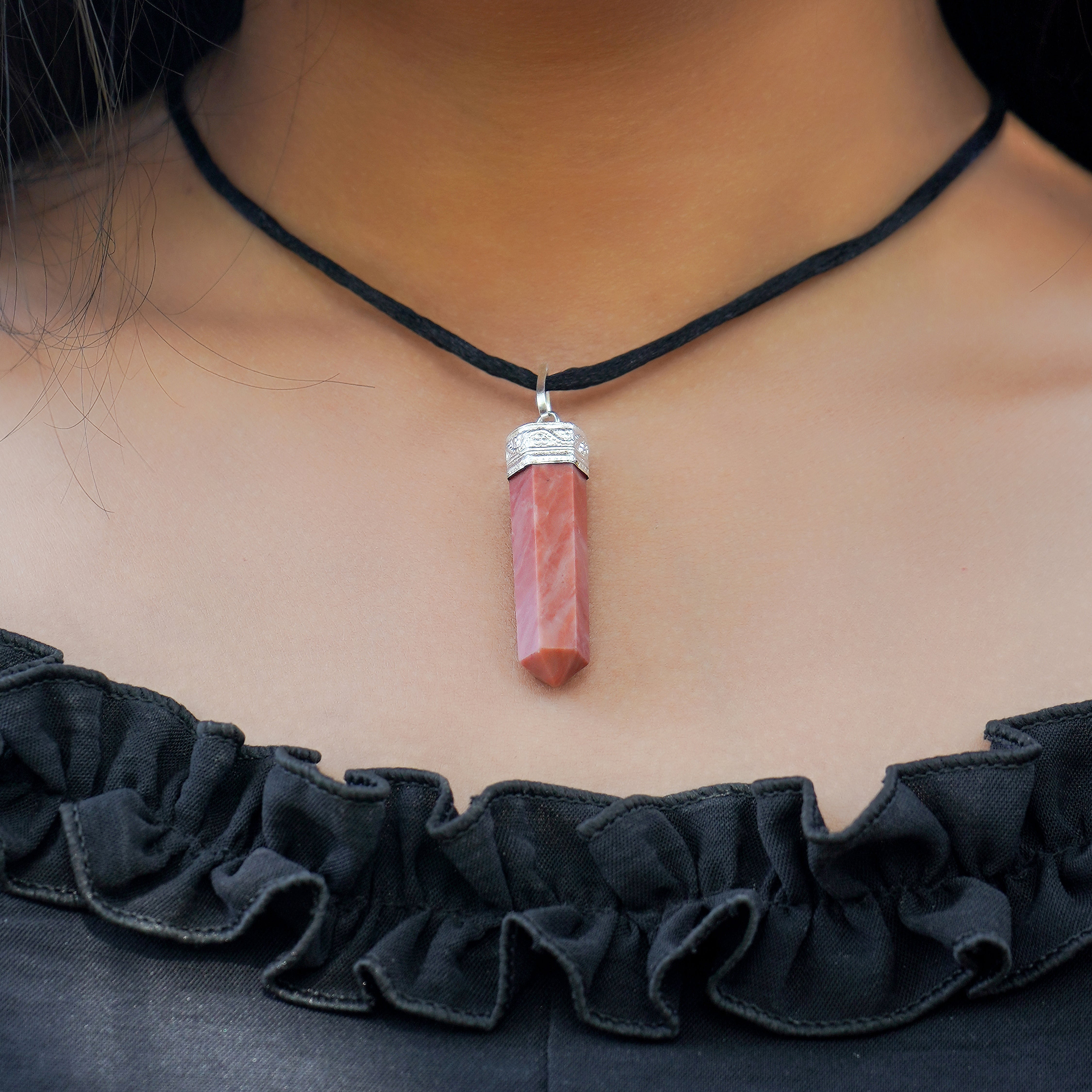 Peach Aventurine Crystal Necklace