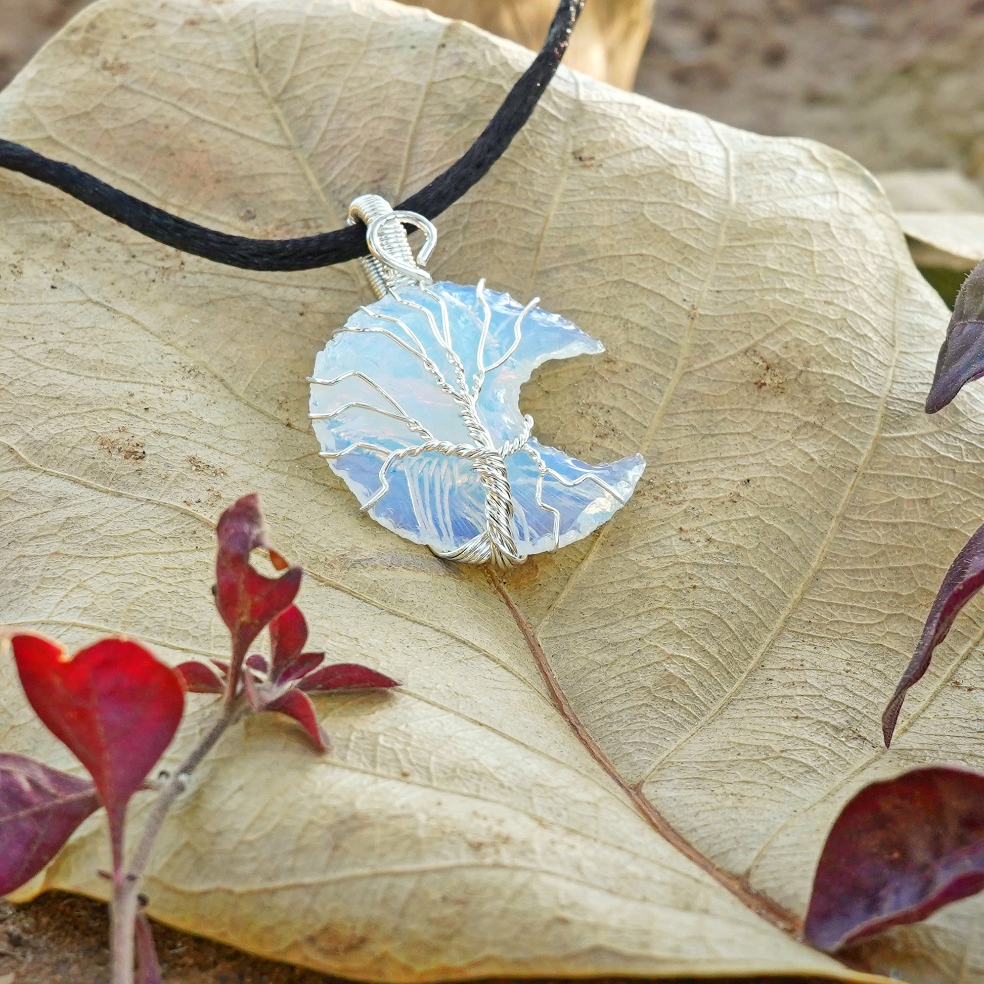 Opalite Crescent Moon Necklace