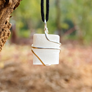 Selenite Healing Crystal Necklace