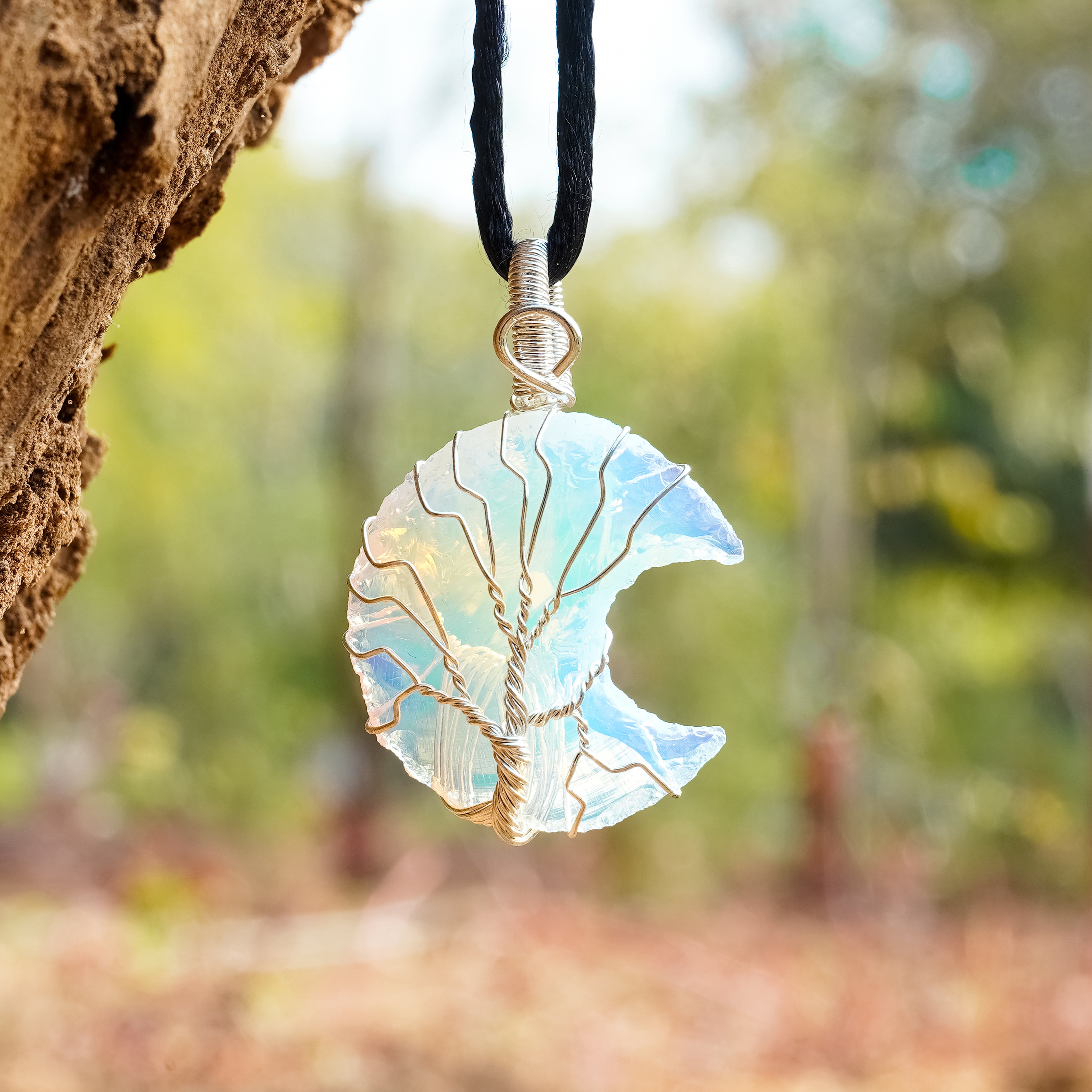 Opalite Crescent Moon Necklace