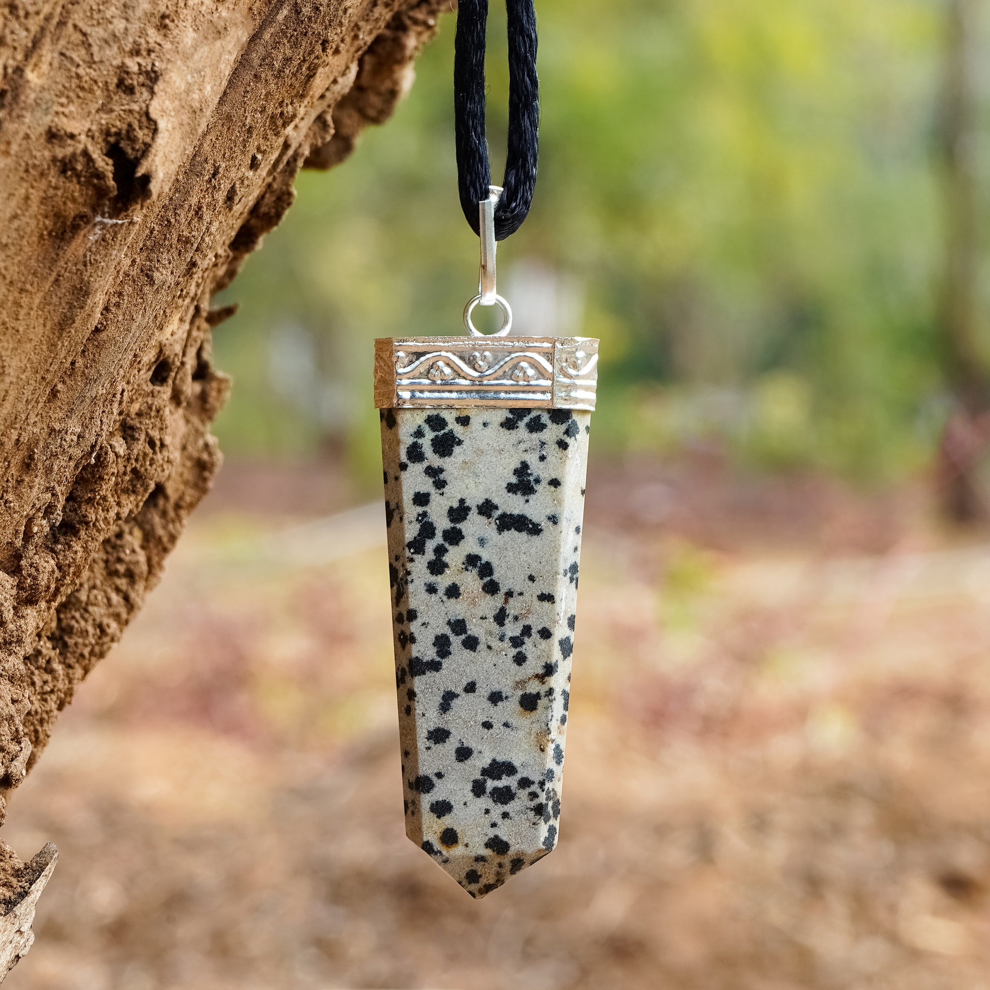 Dalmatian Jasper Crystal Necklace