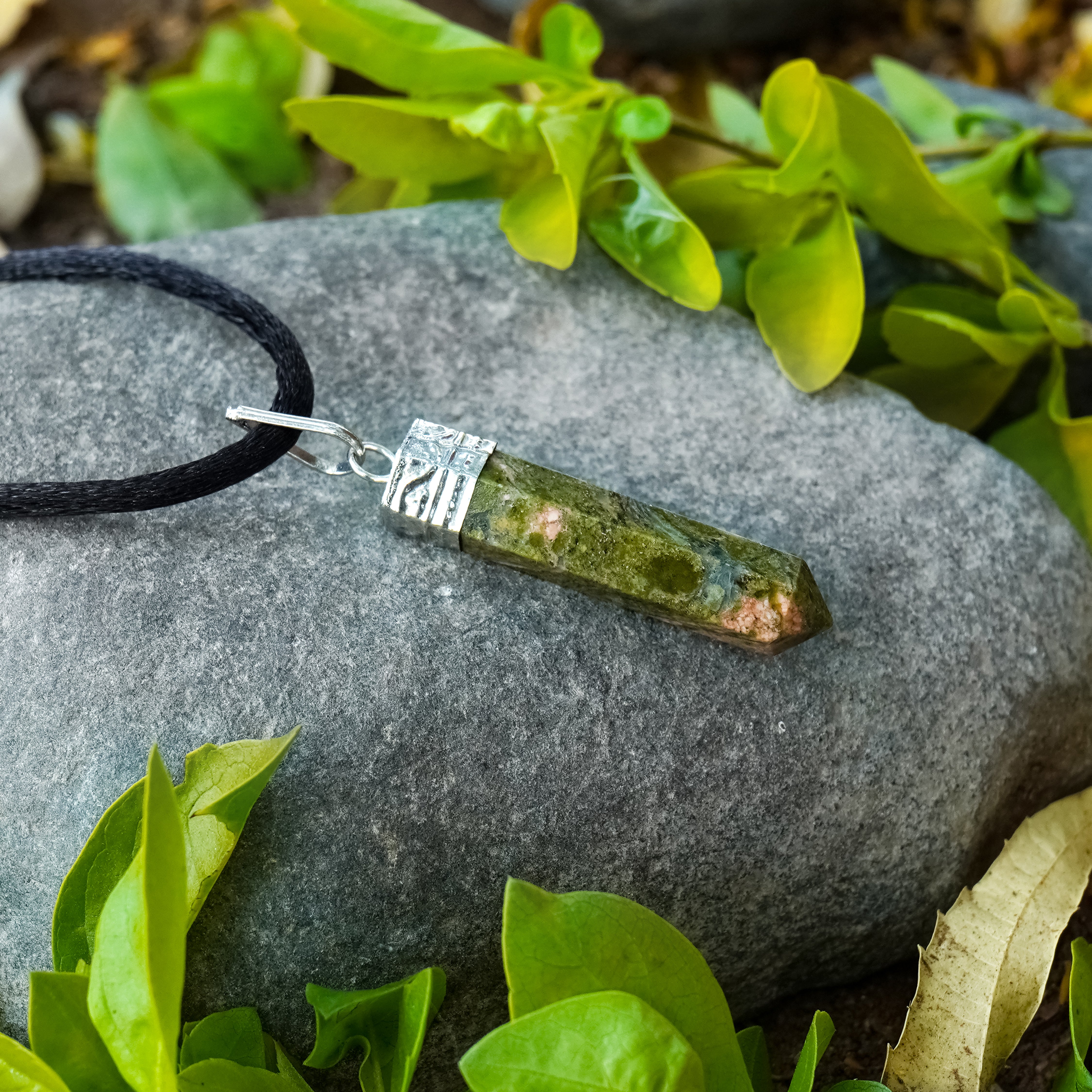 Unakite Healing Crystal Necklace