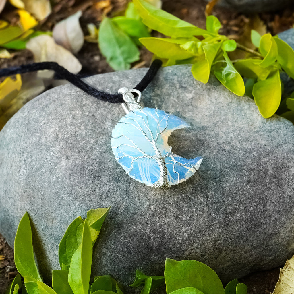 Opalite Crescent Moon Necklace
