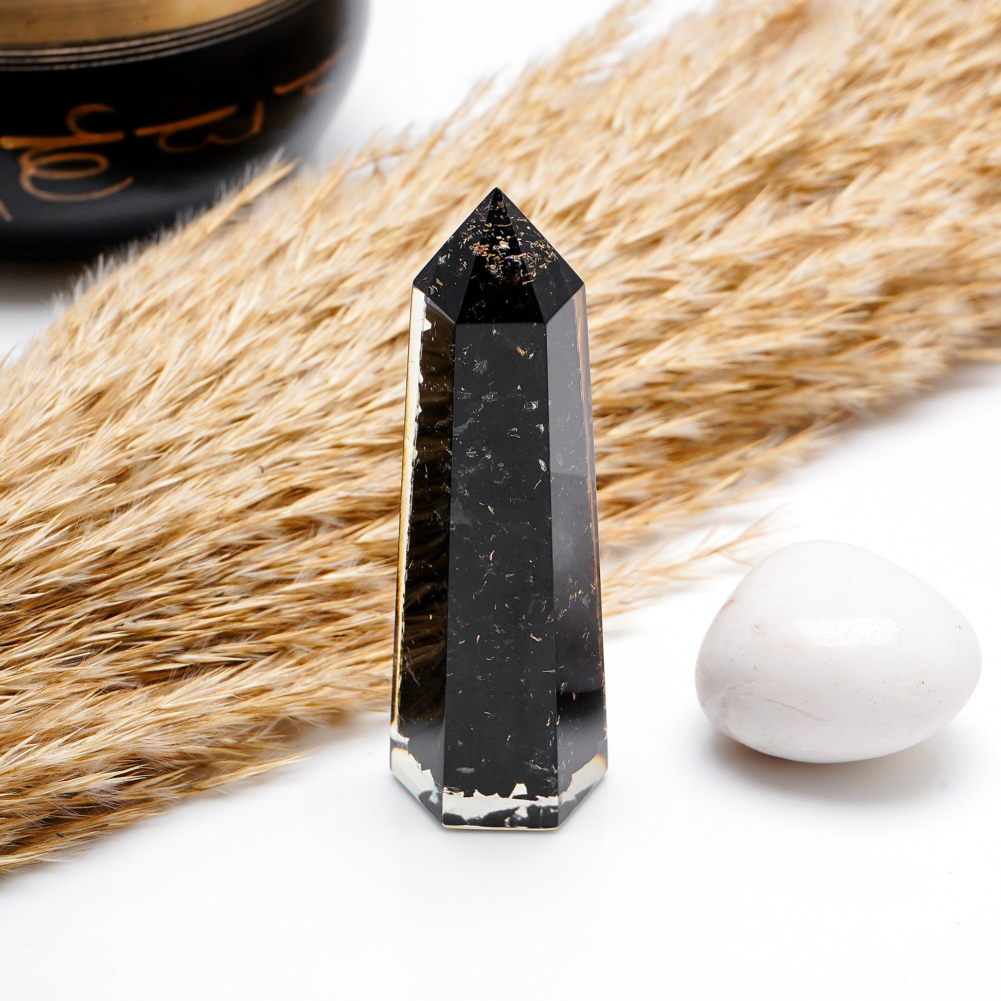 Black Tourmaline Orgonite Hexagonal Crystal Tower