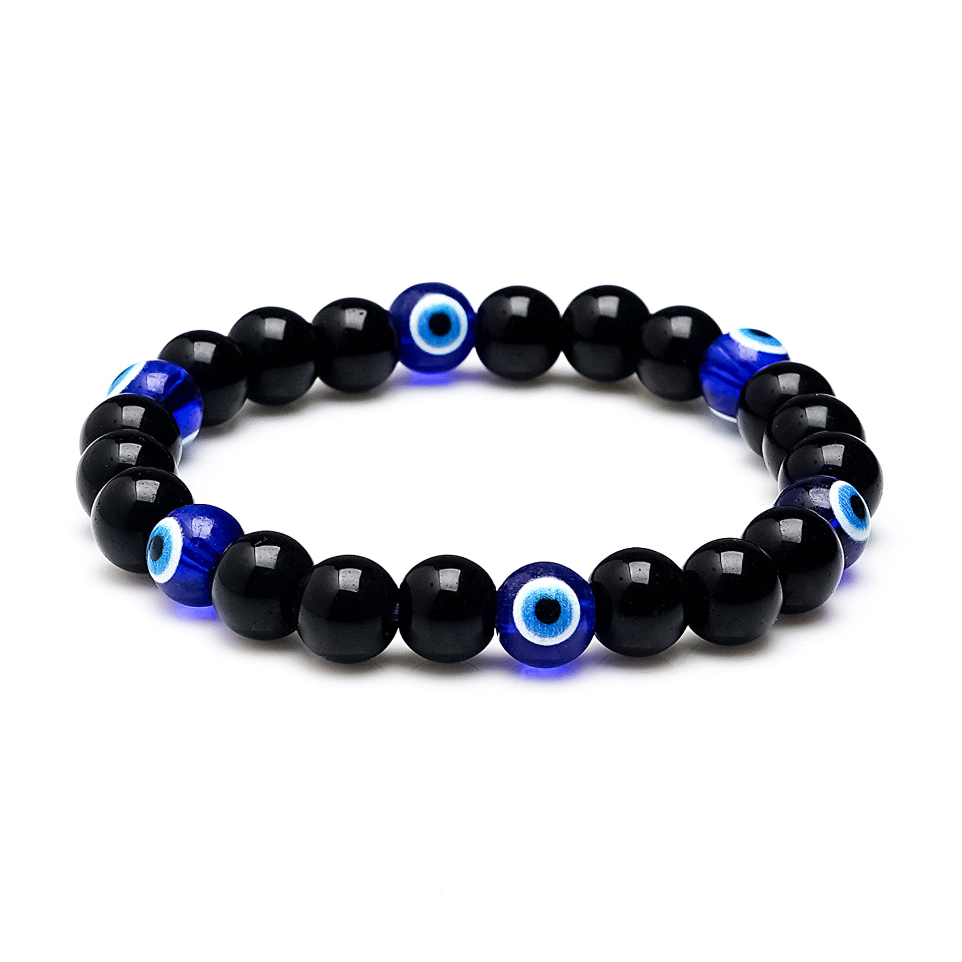 Black Tourmaline Evil Eye Healing Crystal Bracelet