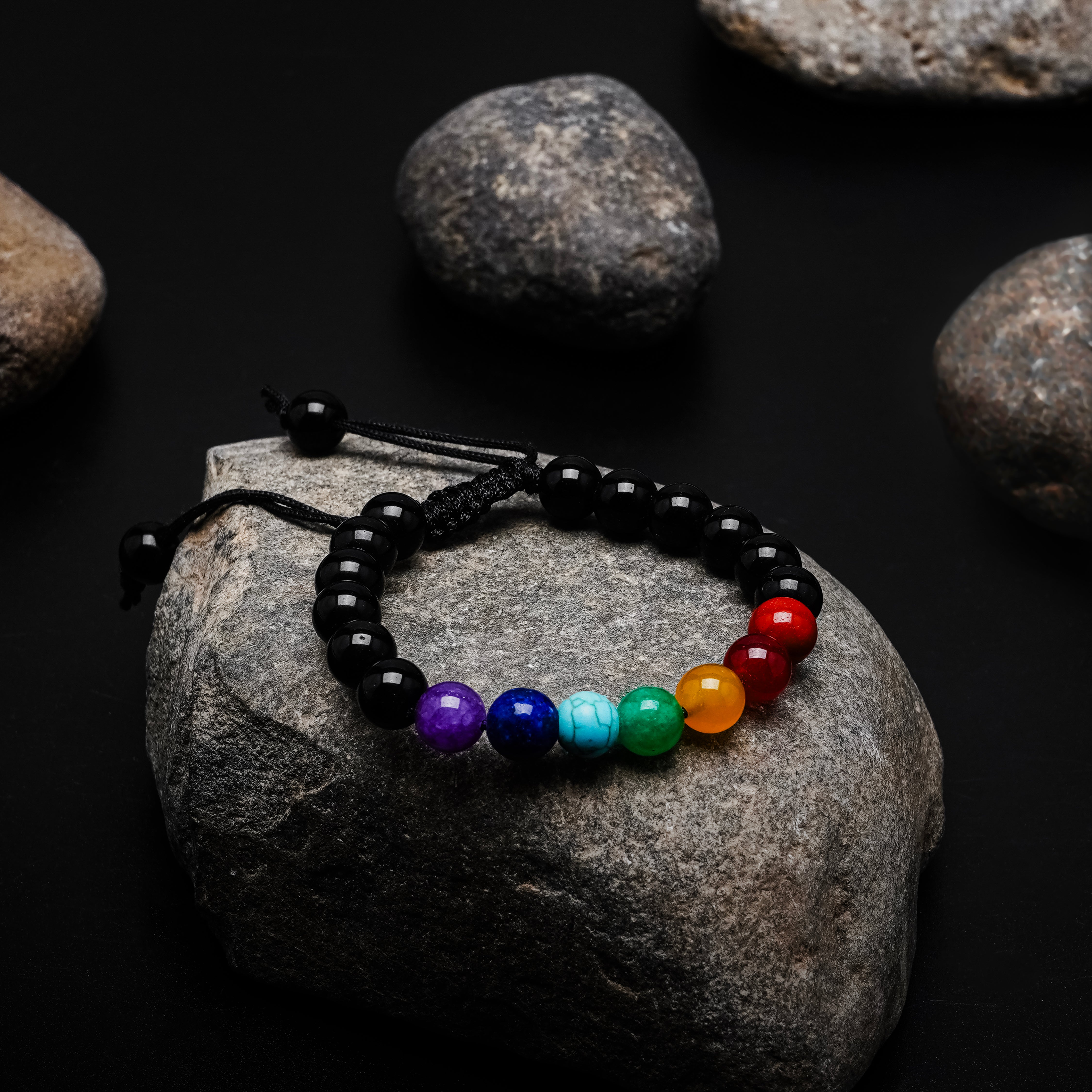 7 Chakra Adjustable Healing Crystal Bracelet