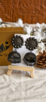 Black Oxidised Jhumka