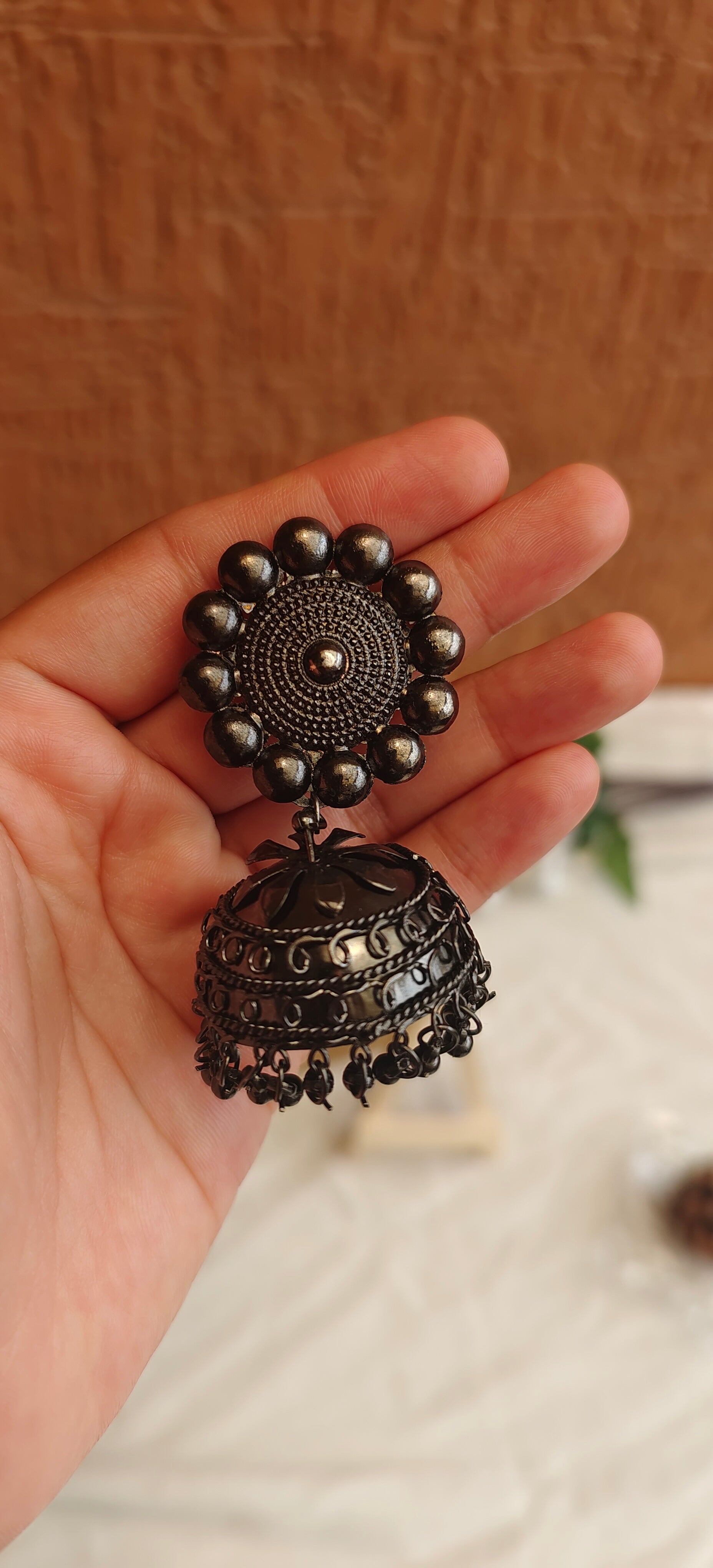 Black Oxidised Jhumka